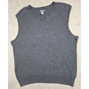 Duck Head Classic Mens Cable Knit V‎ Neck Sweater Vest Gray XL